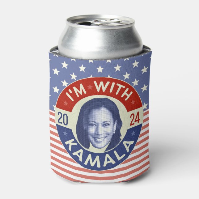 Rafraîchisseur Pour Canette Kamala Harris Président 2024 Democrat Photo Retro (Can devant)