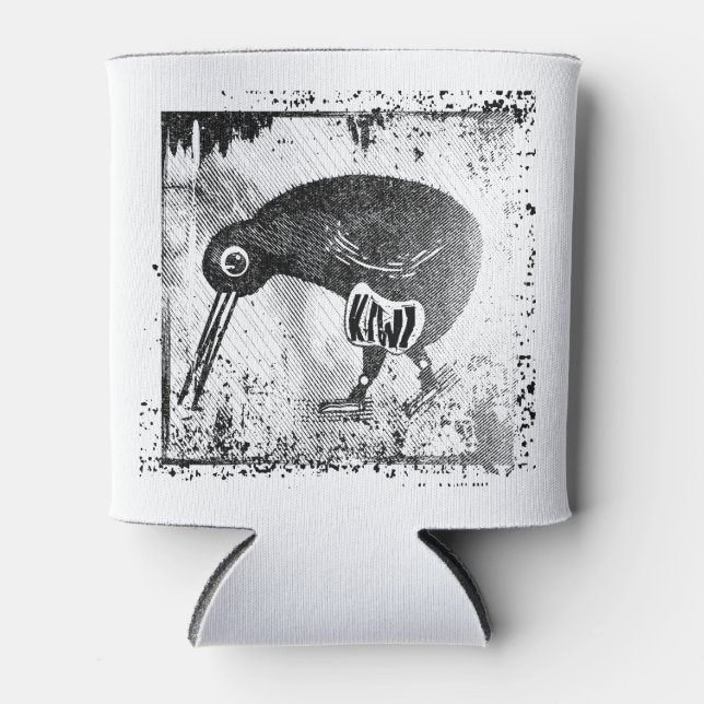 Rafraîchisseur Pour Canette Kiwi noir et blanc (Devant)