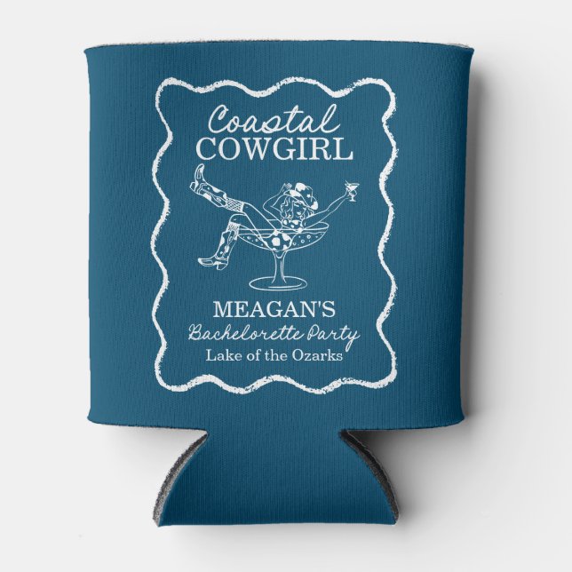 Rafraîchisseur Pour Canette Koozie de week-end de fête de bachelorette Cowgirl (Devant)