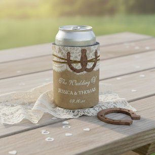Rafraîchisseur Pour Canette La collection de Mariages Kraft, Lace & Horseshoe