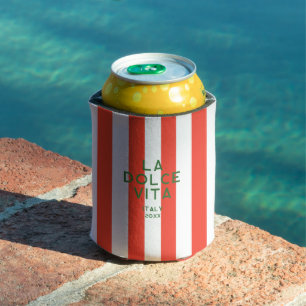 Rafraîchisseur Pour Canette La Dolce Vita Italie Travel Red Cabana Stripes