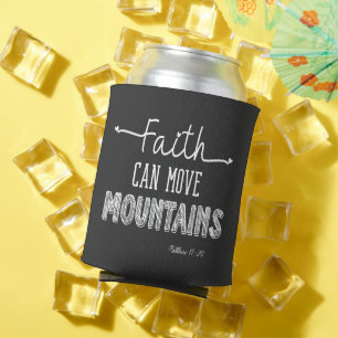 Rafraîchisseur Pour Canette La foi peut déplacer les montagnes Design noir et 