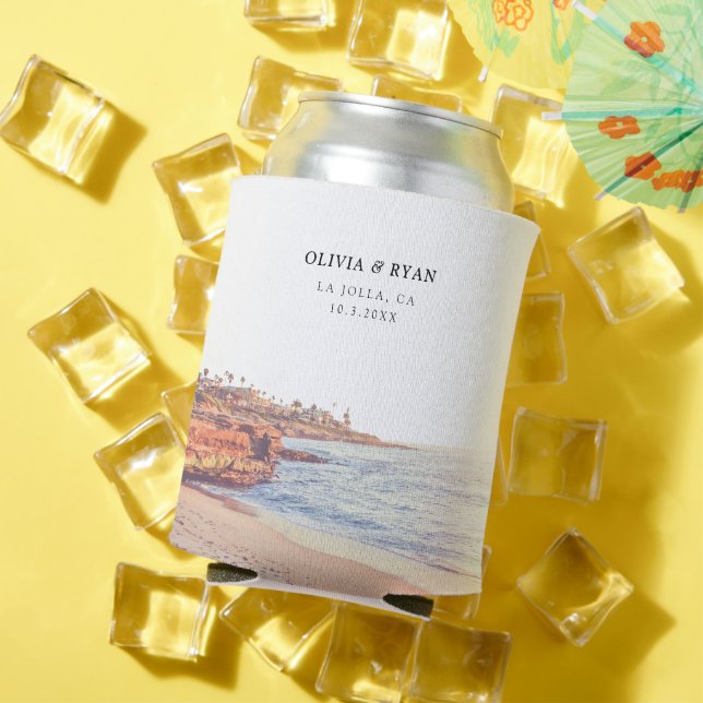 Rafraîchisseur Pour Canette La Jolla Faveur Mariage Personnalisée (Été in situ)