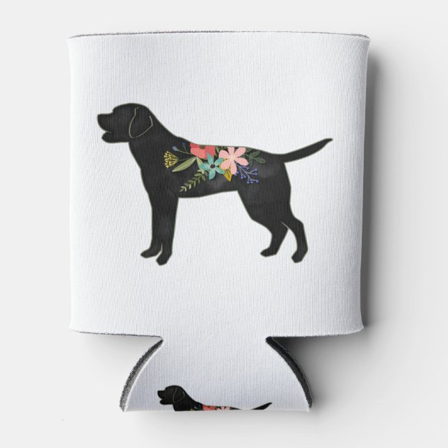 Rafraîchisseur Pour Canette Labrador Retriever Chien race Bohemian Floral (Devant)