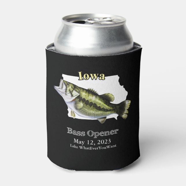 Rafraîchisseur Pour Canette Lac/Date Iowa Bass Opener Dark Can Cooler (Can devant)