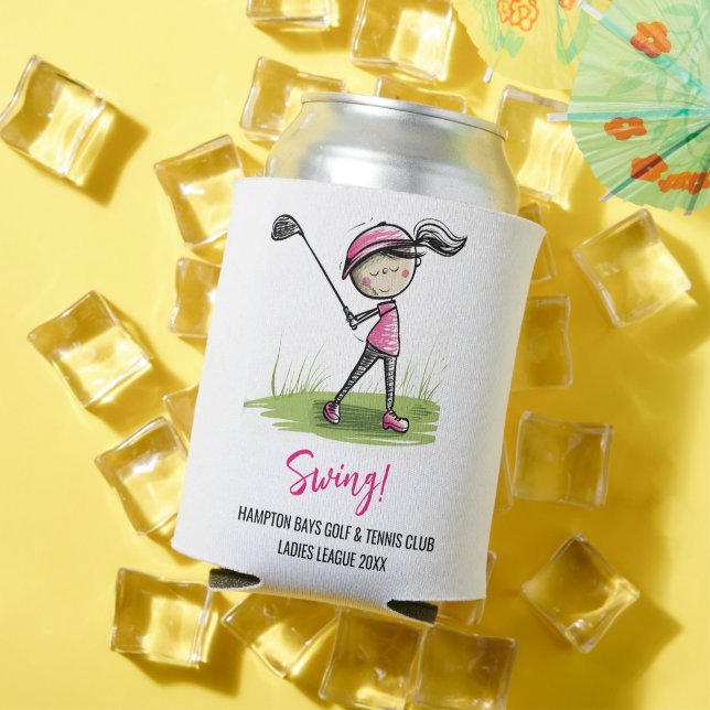 RAFRAÎCHISSEUR  POUR CANETTE LADIES LIGUE DE GOLF CUSTOMISÉE CAN COOLER (Été in situ)
