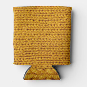 Rafraîchisseur Pour Canette Laine tricotée jaune, texture haute résolution.