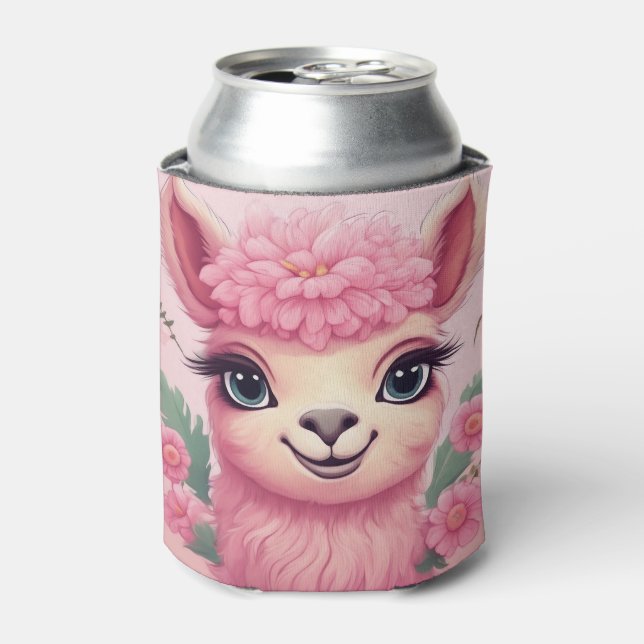 Rafraîchisseur Pour Canette Lama bébé rose souriant (Can devant)