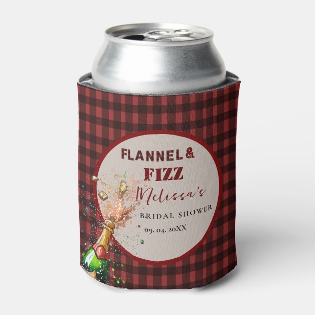 Rafraîchisseur Pour Canette Lancement de fêtes en flanelle et fizz rouge hiver (Can devant)
