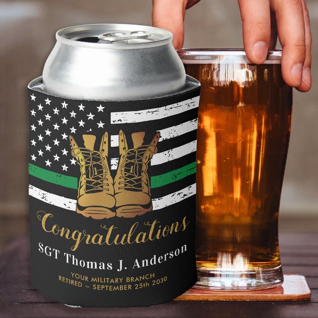 Rafraîchisseur Pour Canette L'Armée De Retraite Militaire Commence Une Ligne V (Créateur téléchargé)