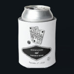 Rafraîchisseur Pour Canette Las Vegas Casino Destination Mariage Noir Blanc<br><div class="desc">Un design mariage à thème unique dessiné à la main par Las Vegas Casino. Destination moderne Las Vegas, Nevada thème mariage avec cartes à jouer, casino de jeux d'argent illustrations à thème. Un mariage Las Vegas noir et blanc peut refroidir le design idéal pour les mariages de casino à thème....</div>