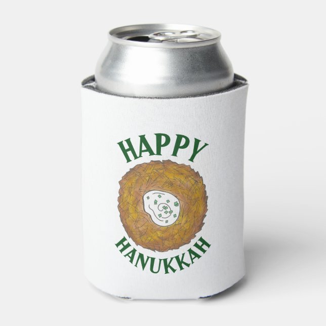 Rafraîchisseur Pour Canette Latkes Happy Hanoukka Chanukah Jours fériés juifs (Can devant)