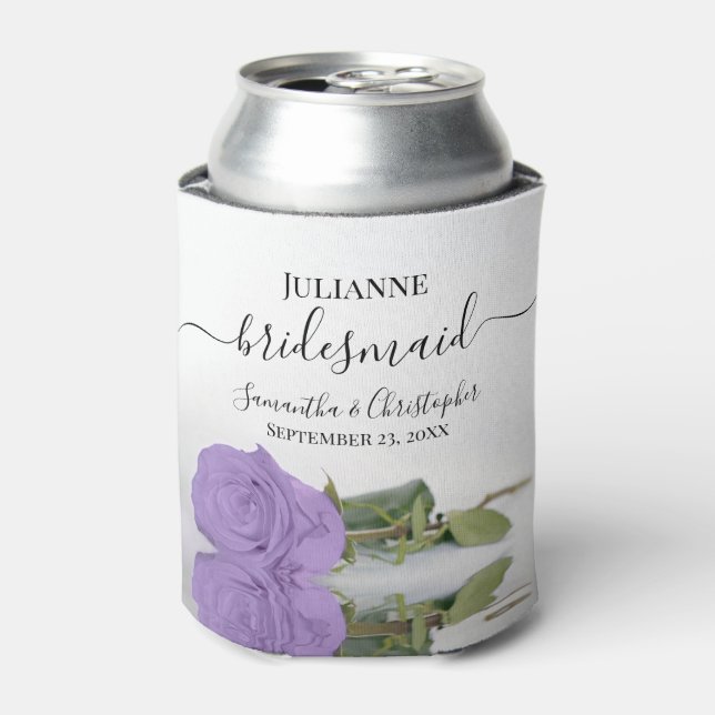 Rafraîchisseur Pour Canette Lavender Purple Rose Élégant Mariage Bridesmaid (Can devant)