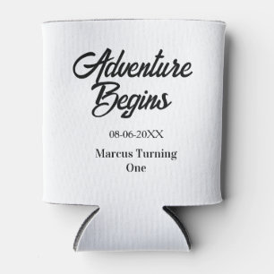 Rafraîchisseur Pour Canette L'aventure commence 1er anniversaire nom date simp