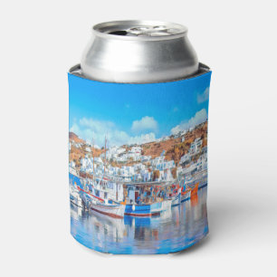 Rafraîchisseur Pour Canette ldp MYKONOS - bateaux de pêche - port - panorama
