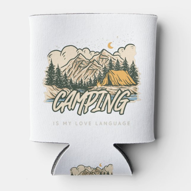 Rafraîchisseur Pour Canette Le Camping Est Ma Langue D'Amour (Devant)