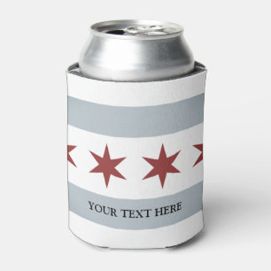 Rafraîchisseur Pour Canette Le drapeau vintage de ville de Chicago peut