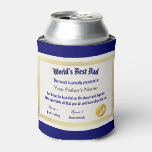 Rafraîchisseur Pour Canette Le meilleur certificat papa du monde Funny moderne
