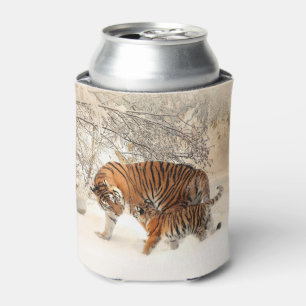 Rafraîchisseur Pour Canette Le monogramme fait sur commande de tigres d'hiver