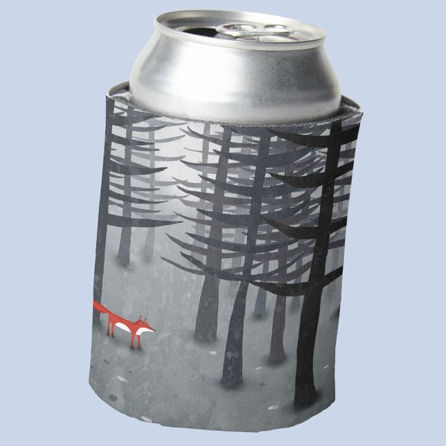 Rafraîchisseur Pour Canette Le renard et la forêt (A fox in a forest fun moody can cooler)