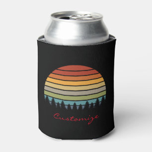 Rafraîchisseur Pour Canette Le soleil rayé multicolore avec des arbres