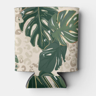 Rafraîchisseur Pour Canette Leopard Monstera : Jungle Imprimer Vintage.