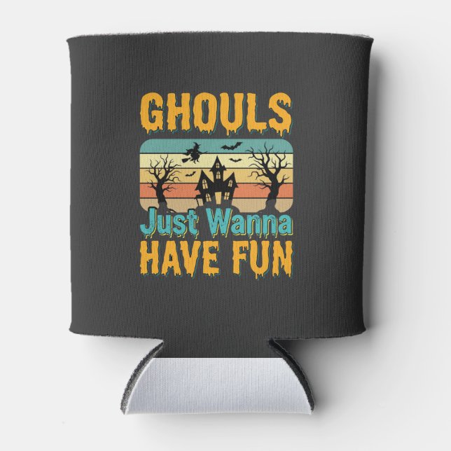 Rafraîchisseur Pour Canette Les goules veulent juste s'amuser Design Halloween (Devant)