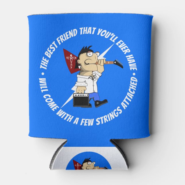 Rafraîchisseur Pour Canette Les meilleurs amis du joueur de guitare sur la rou (Devant)