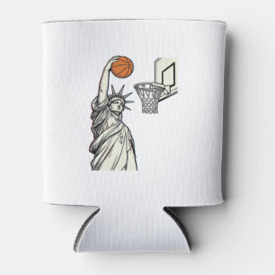 Rafraîchisseur Pour Canette Liberté Basketball Dunk Dessin de gravure vintage_
