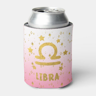 Rafraîchisseur Pour Canette Libra Zodiac Pink et Gold Can Cooler