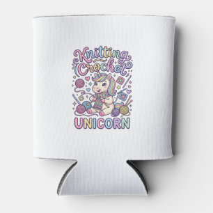 Rafraîchisseur Pour Canette Licorne Tricot Crochet Licorne Charmant Blanc Ba