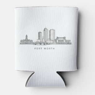 Rafraîchisseur Pour Canette Ligne d'art minimaliste de la skyline de Fort Wort
