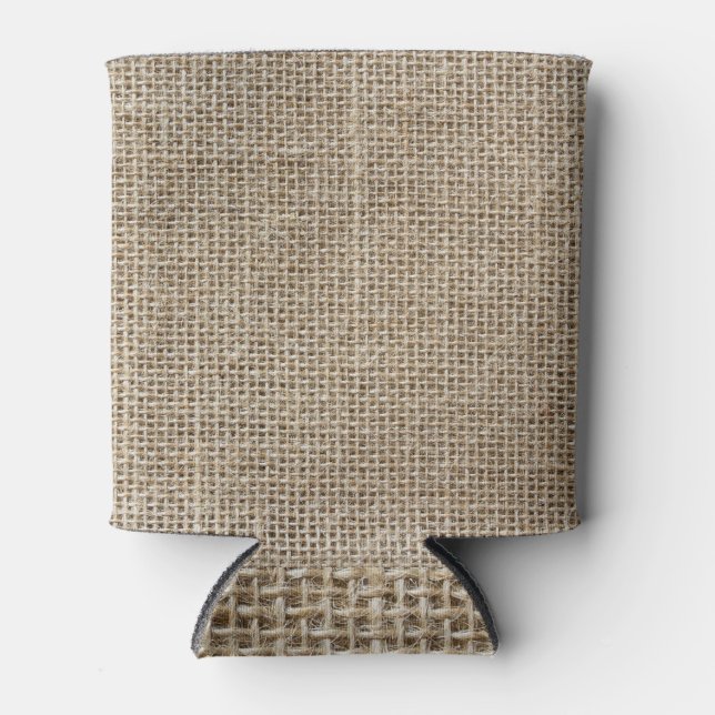 Rafraîchisseur Pour Canette Linge brut : Tissu texturé naturel. (Devant)