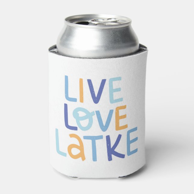 Rafraîchisseur Pour Canette Live Love Latke Hanoukka Design (Can devant)