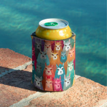 Llamazing Fiesta Stubby Holder, Rainbow Llama
