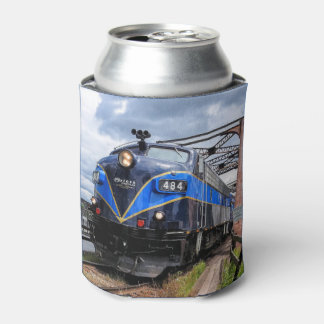 Rafraîchisseur Pour Canette Locomotive moteur diesel bleu sur le pont Railfan 