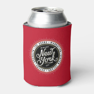 Rafraîchisseur Pour Canette Logo de thème de New York en rouge, noir et blanc