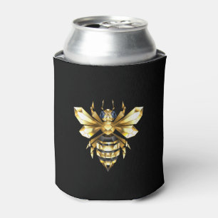 Rafraîchisseur Pour Canette Logo Faux Gold Foil Bee Polygonal sur Noir