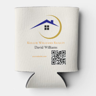Rafraîchisseur Pour Canette Logo personnalisé blanc et or pour l'immobilier mo