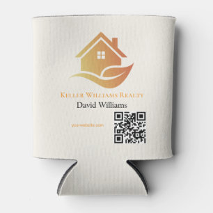 Rafraîchisseur Pour Canette Logo personnalisé blanc et or pour l'immobilier mo