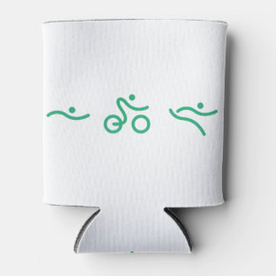 Rafraîchisseur Pour Canette Logo vert de triathlon