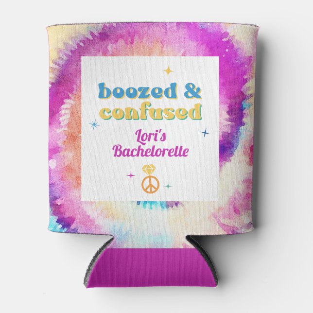 Rafraîchisseur Pour Canette LORI Tie Dye Dazed Engagé les années 70 Retro Bach (Devant)