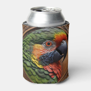 Rafraîchisseur Pour Canette Lorikeet à arc-en-ciel australien encadré en bois,
