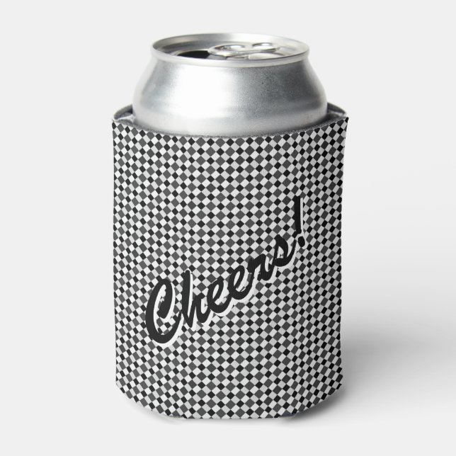 Rafraîchisseur Pour Canette Losanges Damier Noir Blanc Acclamations (Can devant)