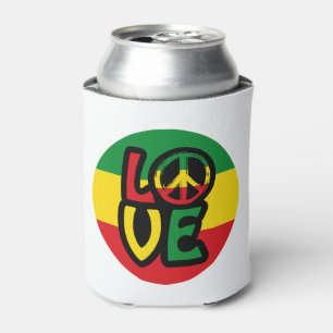 Rafraîchisseur Pour Canette LOVE avec symbole de paix, style reggae