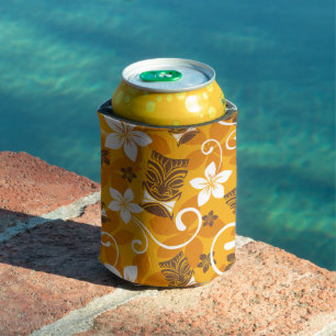 RAFRAÎCHISSEUR  POUR CANETTE LUAU TIKI MOTIF (ORANGE)