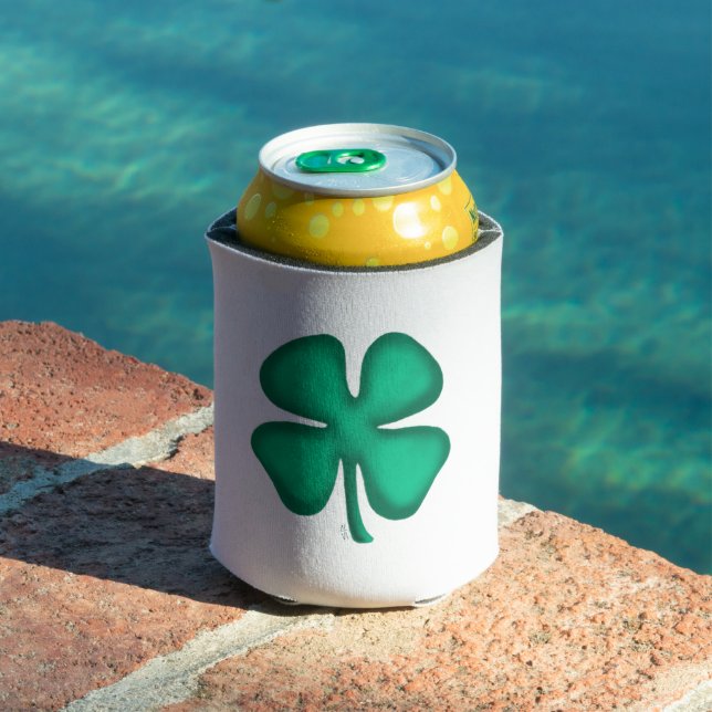 Rafraîchisseur Pour Canette Lucky 4 Leaf Irish Clover blanc peut refroidir (Piscine in situ)
