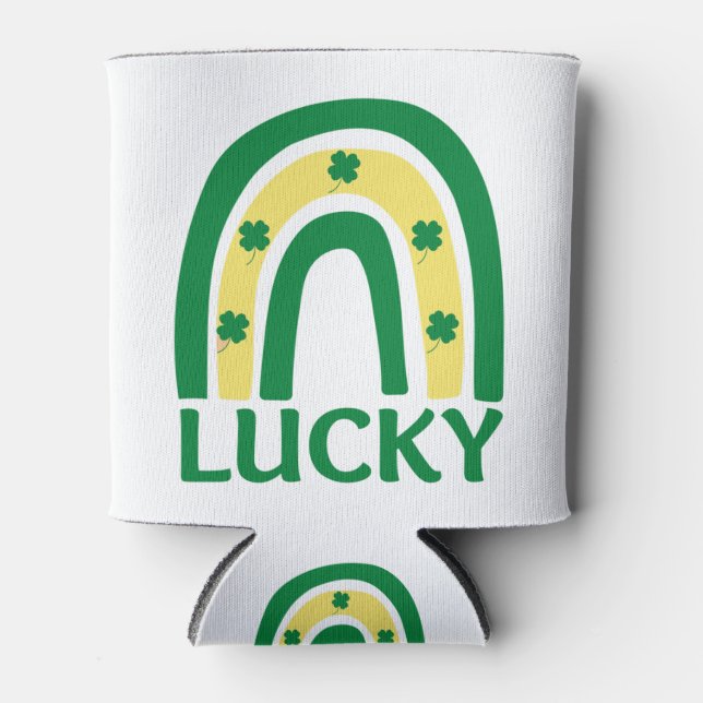 Rafraîchisseur Pour Canette Lucky Shamrock Rainbow St patrick (Devant)