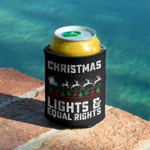 Rafraîchisseur Pour Canette Lumières de Noël et féministe pour l'égalité des d