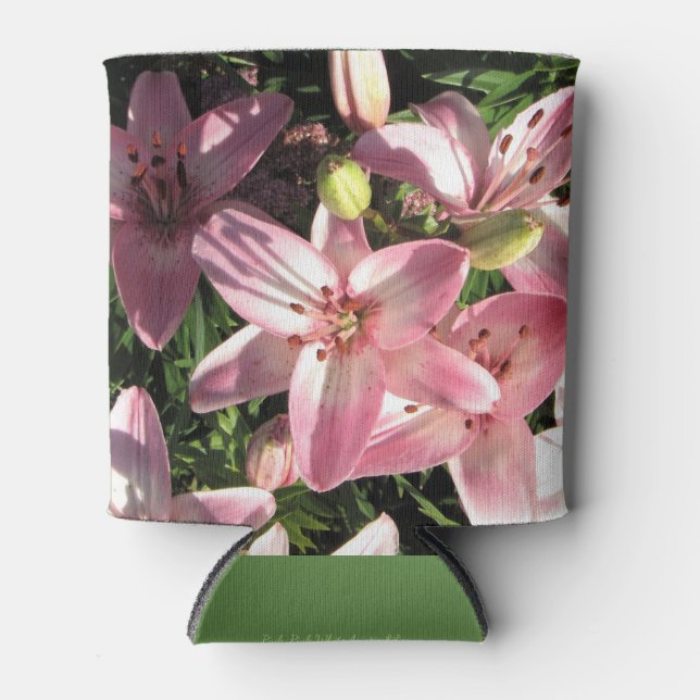 Rafraîchisseur Pour Canette Lys Asiatiques Roses Et Blanches Rose (Devant)